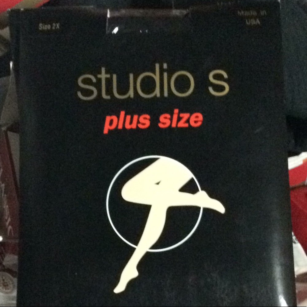 PANTYHOSE STUDIO S Plus 2 Packs Black Support 2 XL